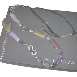 Silpada N2730 Fields of Lavender Purple Necklace Long .925 Sterling Silver